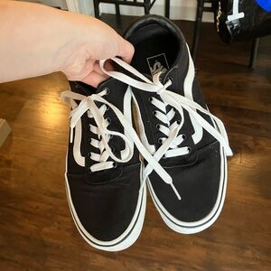 Vans Black and White Women's Sneakers Size 9.5